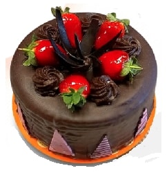 Klasik Çikolatalı 2-3 Kişilik Yuvarlak Yaş Pasta